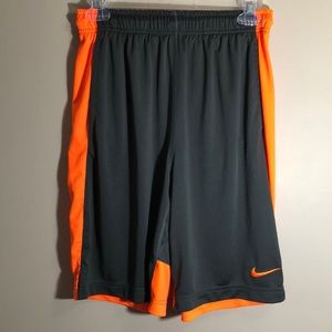 NWOT NIKE DRI FIT SHORTS GRAY AND BRIGHT ORANGE